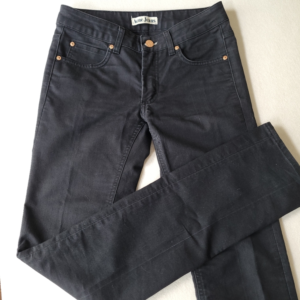 Acne Hex Black UPS Skinny Leg Black Denim Jeans MENS 28X32